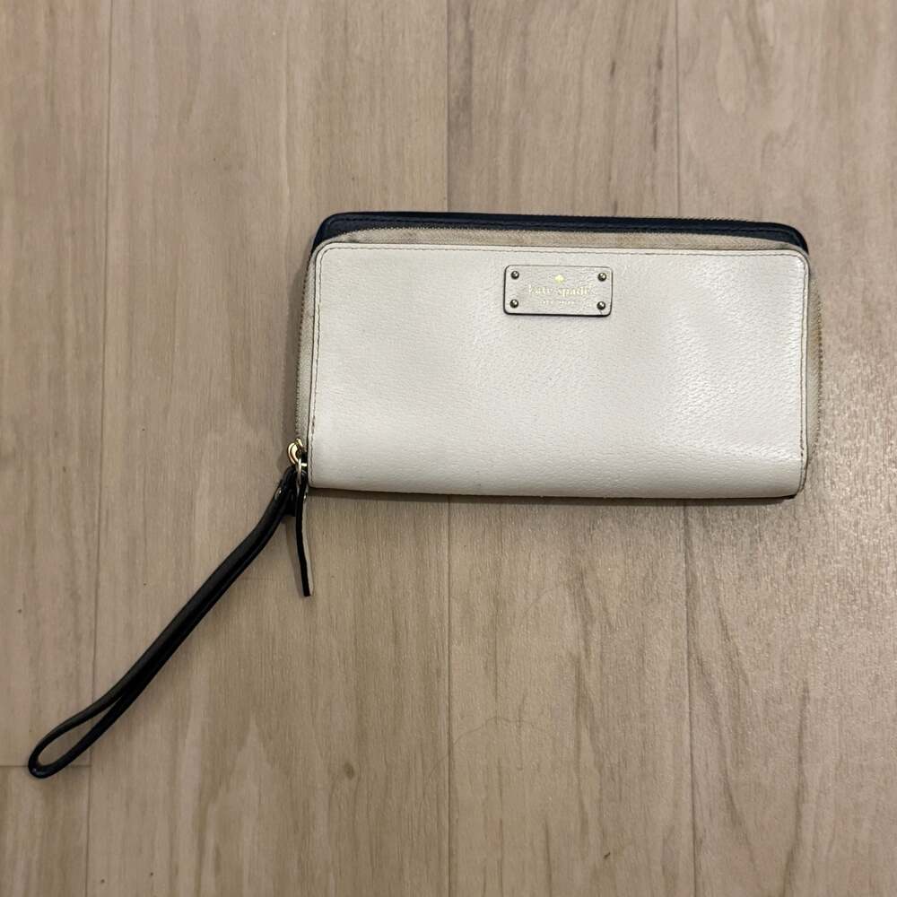 Kate Spade New York Two-Tone Leather Zip Around Wallet Wristlet